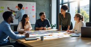 Team Discussing Plan at Conference Table